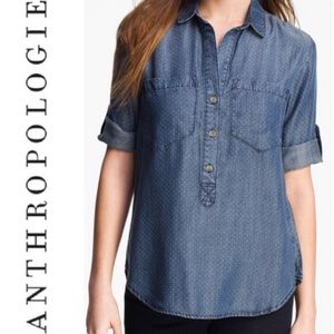 Anthropologie Cloth & Stone Chambray Blouse